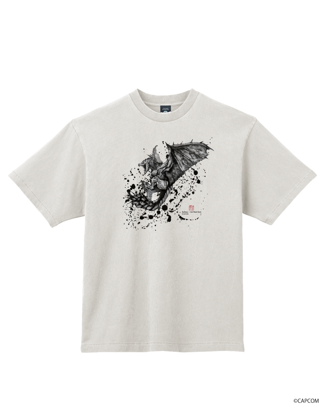 モンスターハンター　水墨画-ART　Tシャツ　リオレイア（雌火竜）