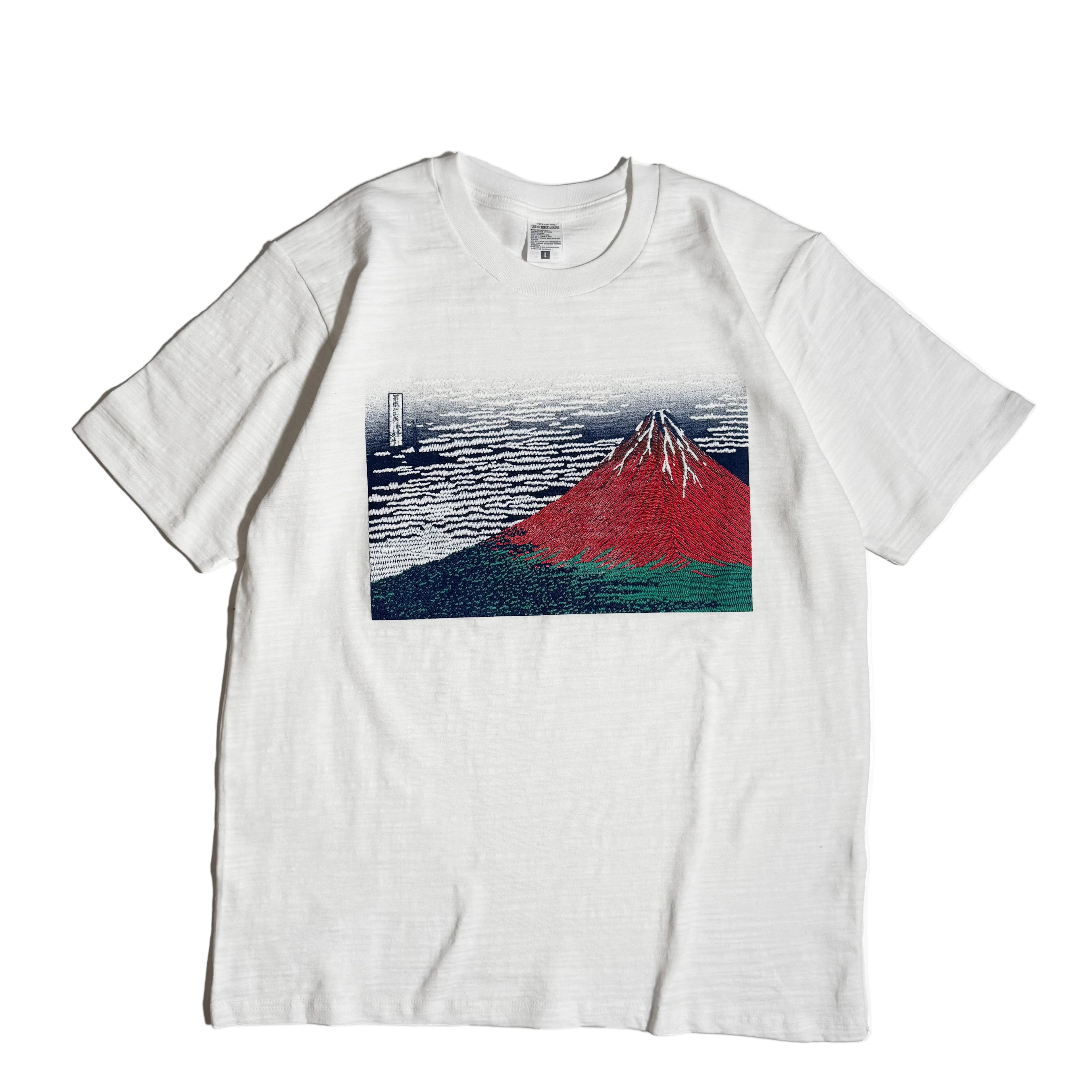 通油町Tシャツ 赤富士 白