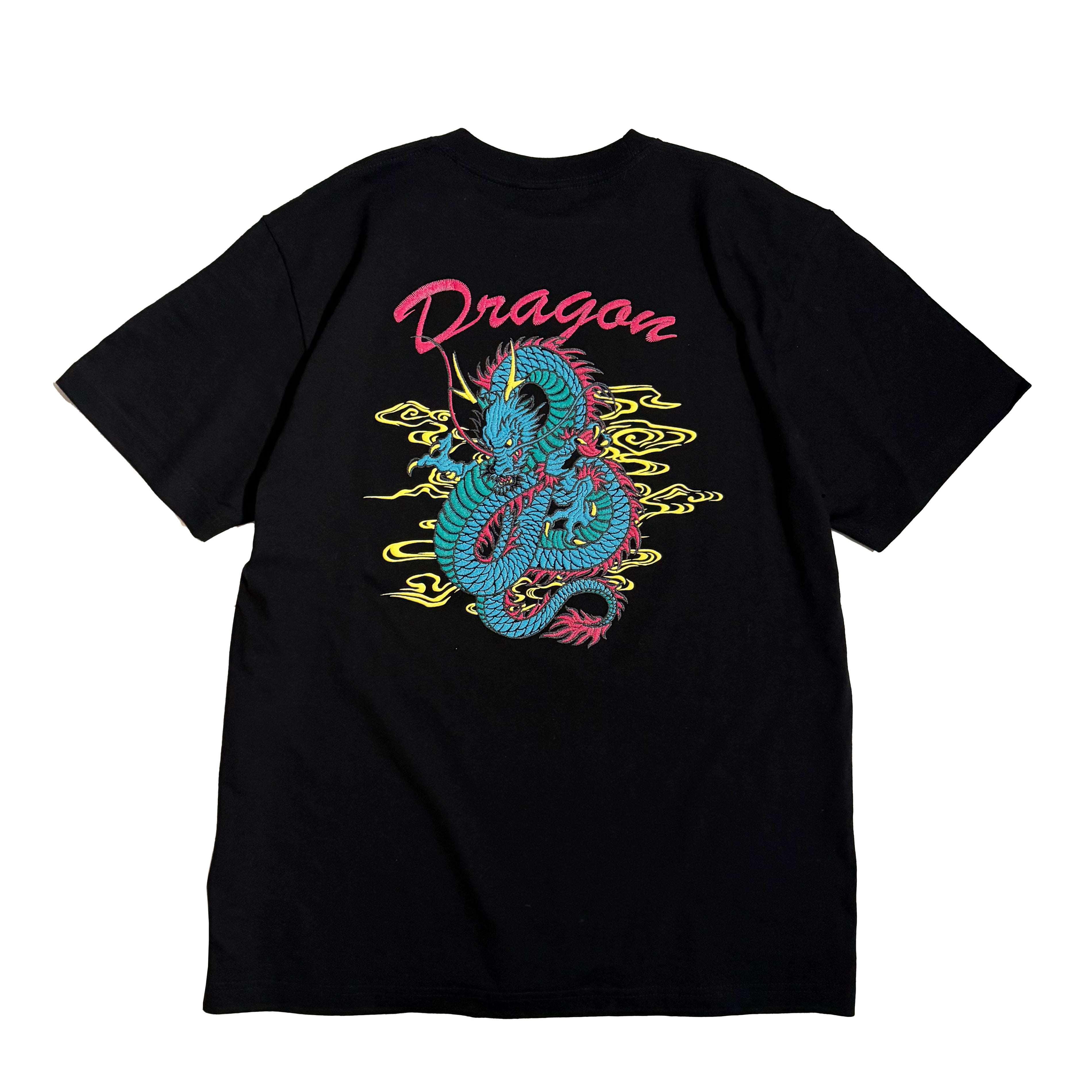 通油町Tシャツ ドラゴン 黒
