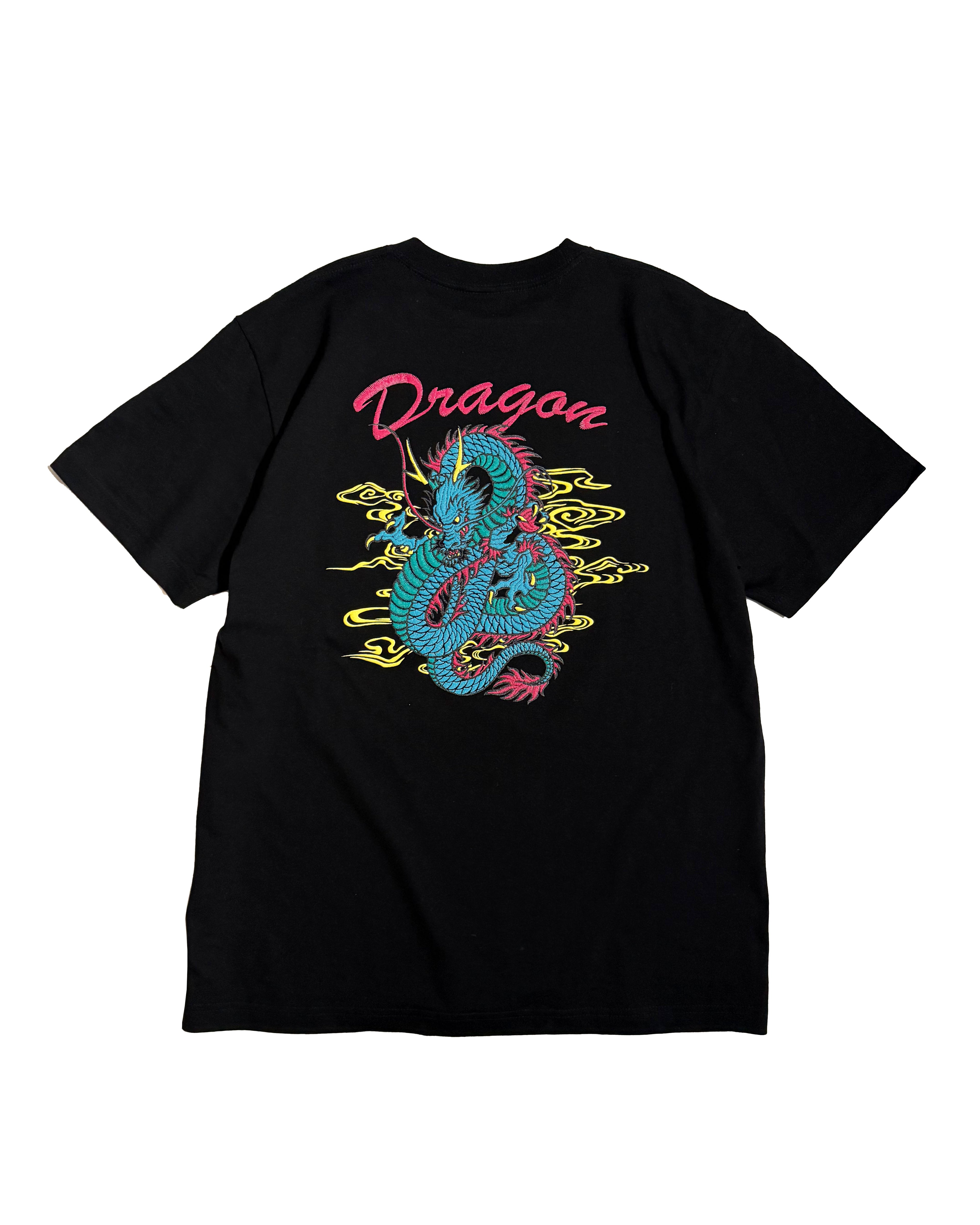 通油町Tシャツ ドラゴン 黒