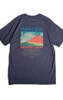 北斎ビンテージ風Tシャツ 赤富士　紺
