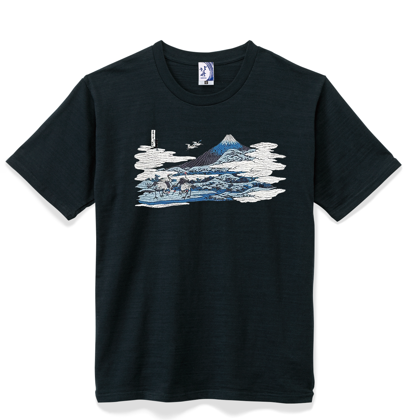 北斎Tシャツ 梅澤 黒