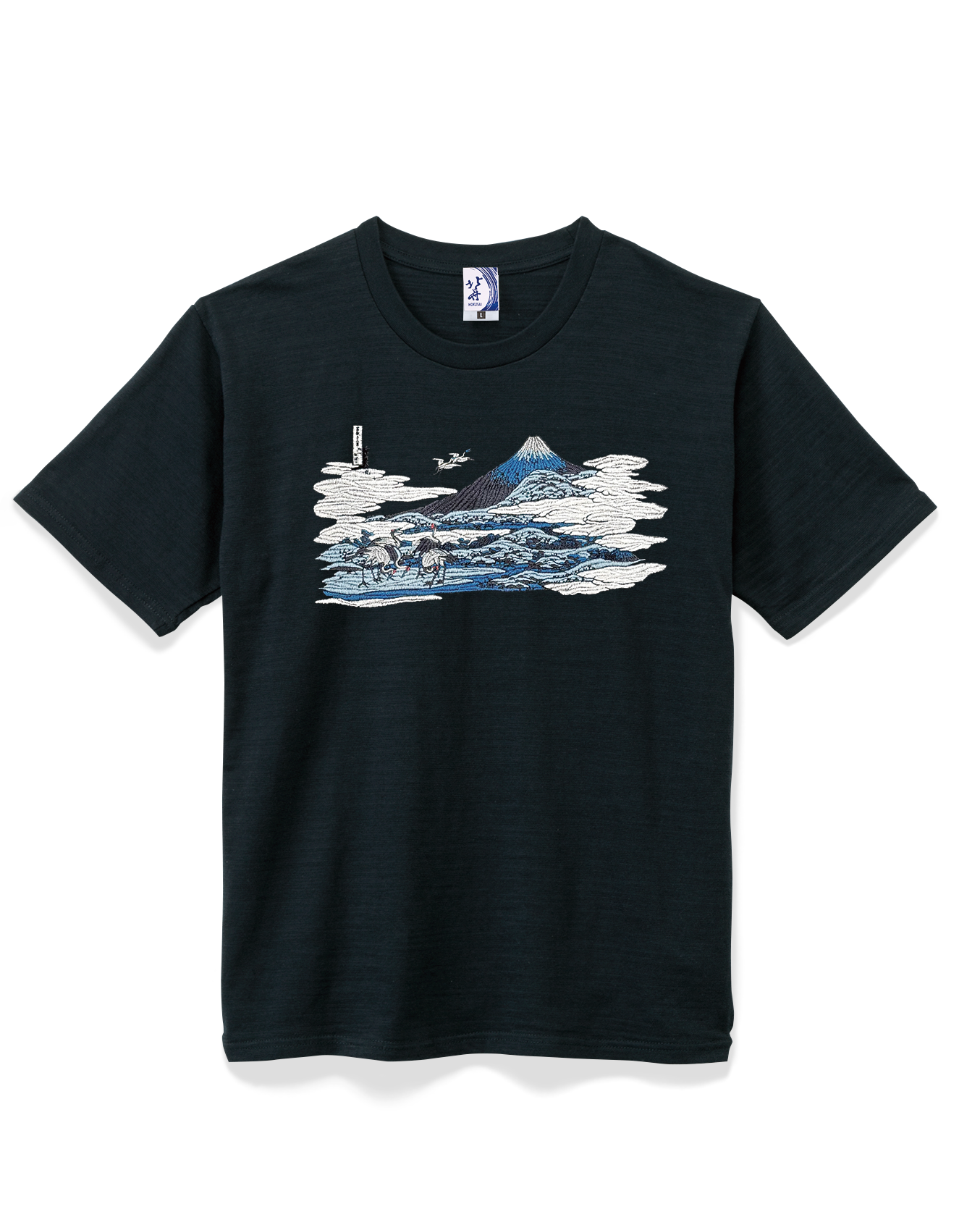 北斎Tシャツ 梅澤 黒