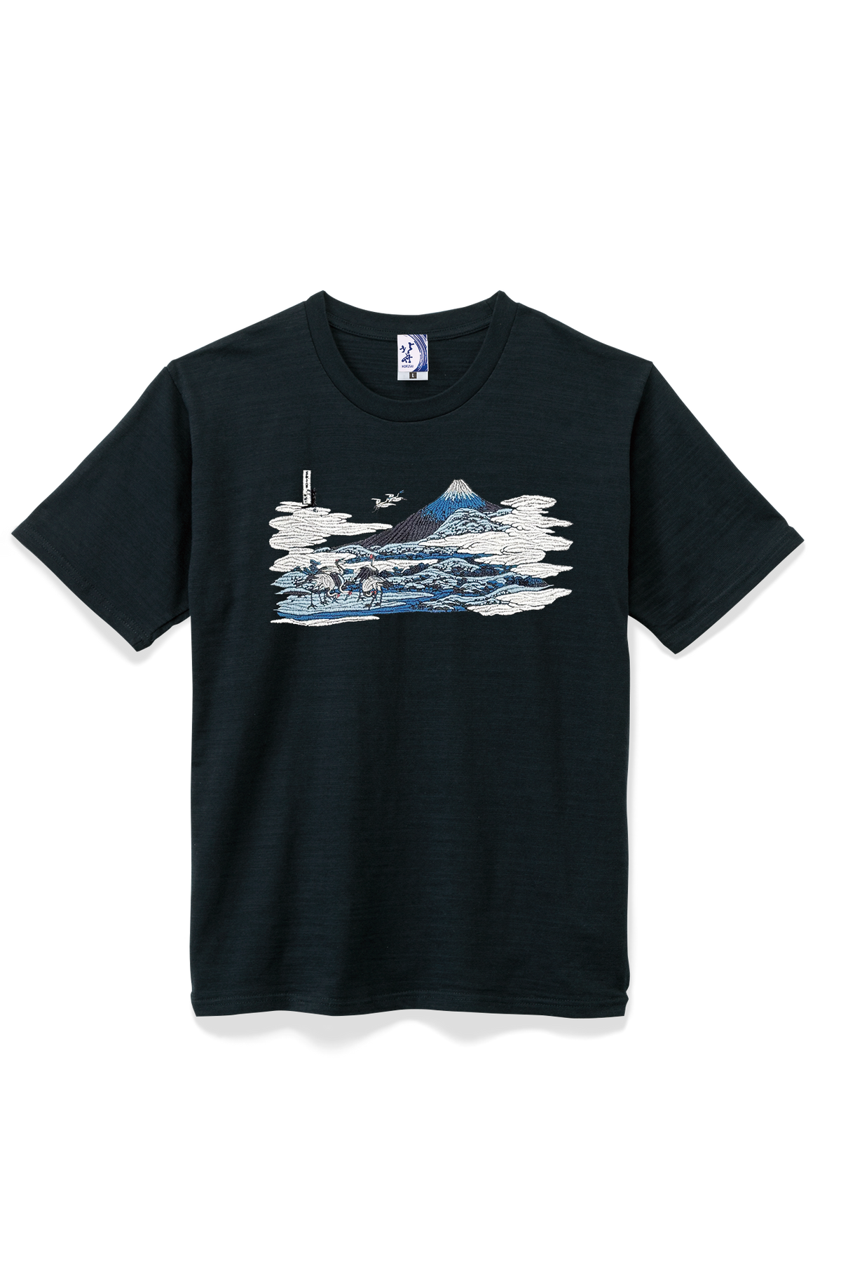 北斎Tシャツ 梅澤 黒