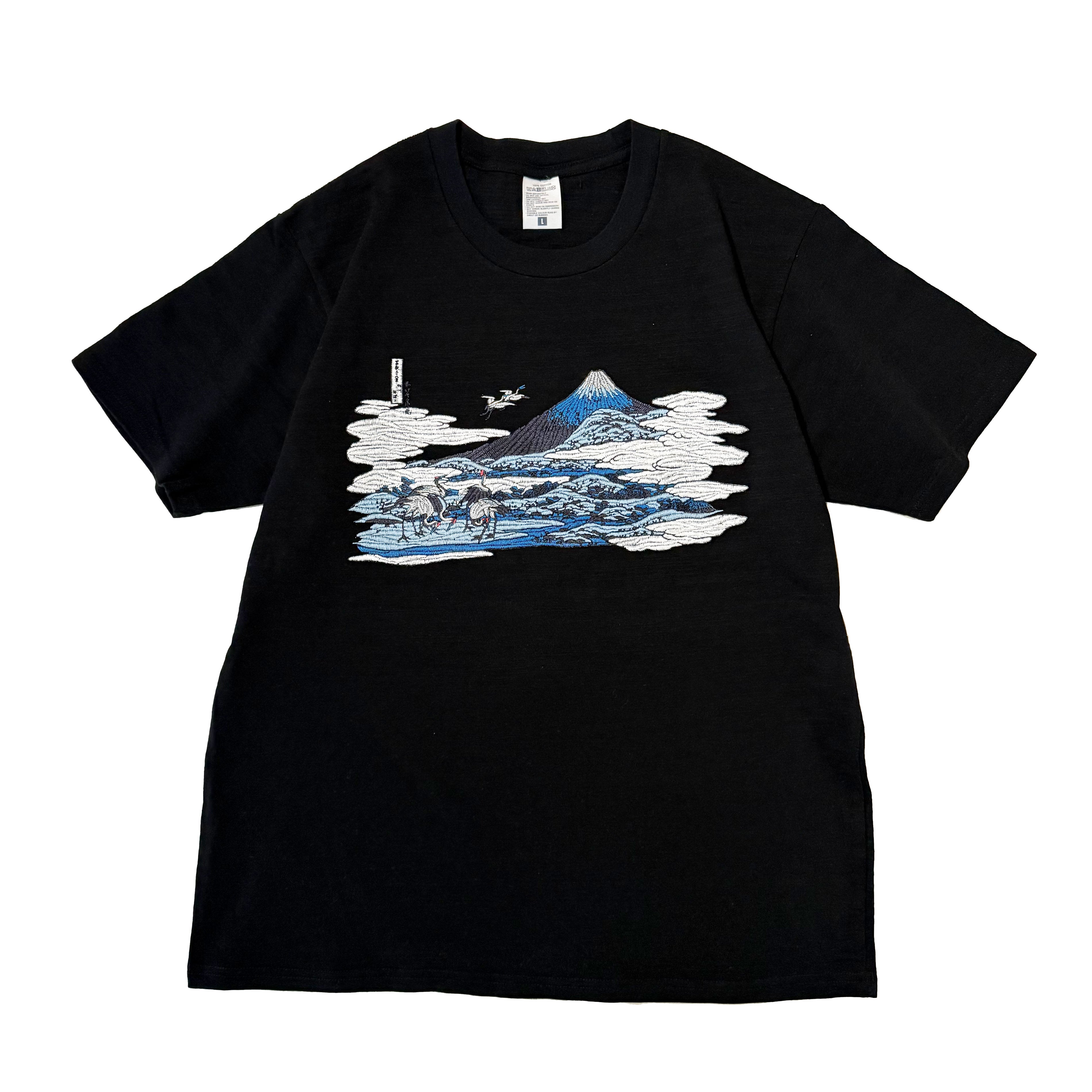 北斎Tシャツ 梅澤 黒