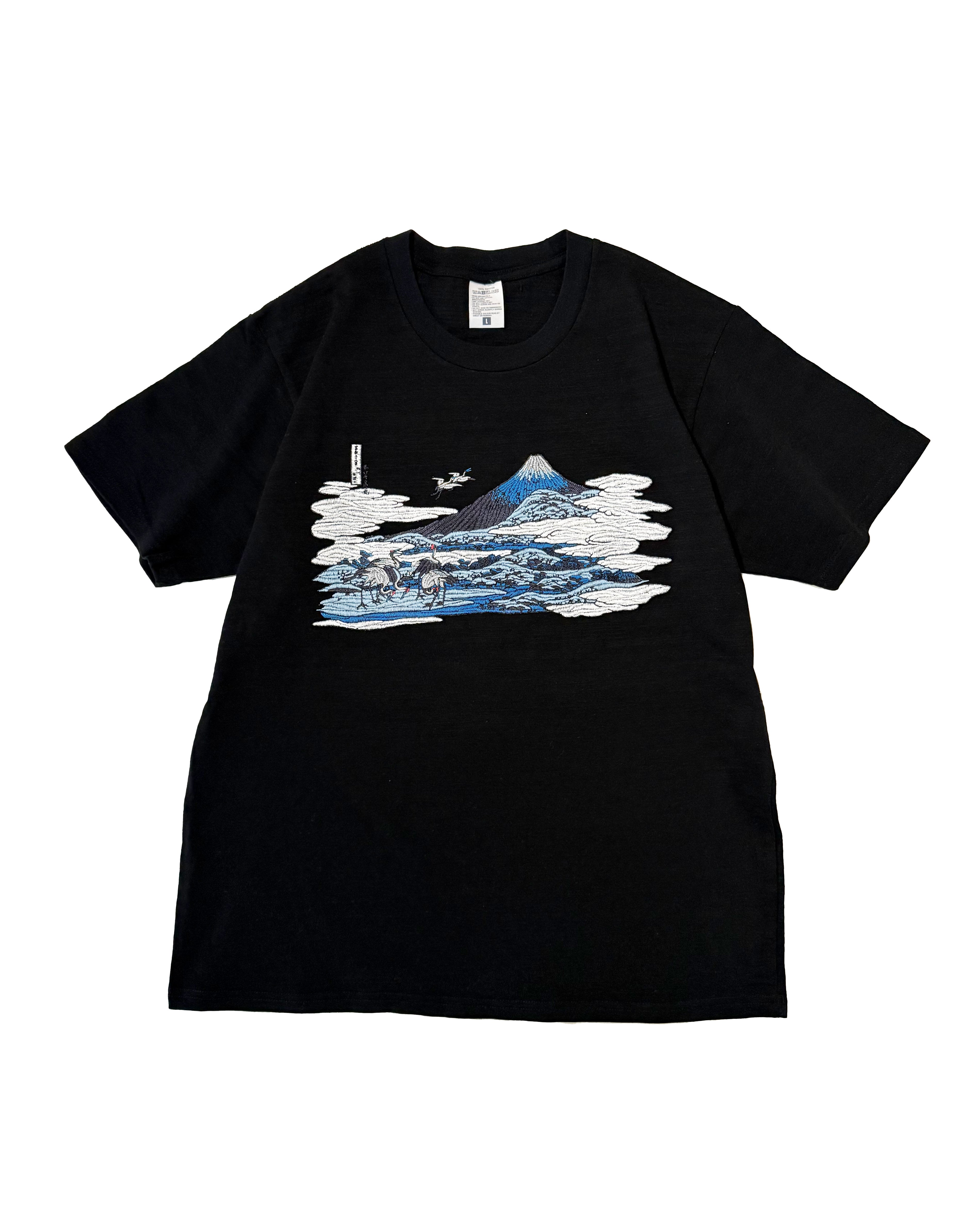 北斎Tシャツ 梅澤 黒