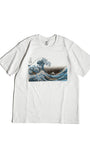 北斎Tシャツ 波裏 白