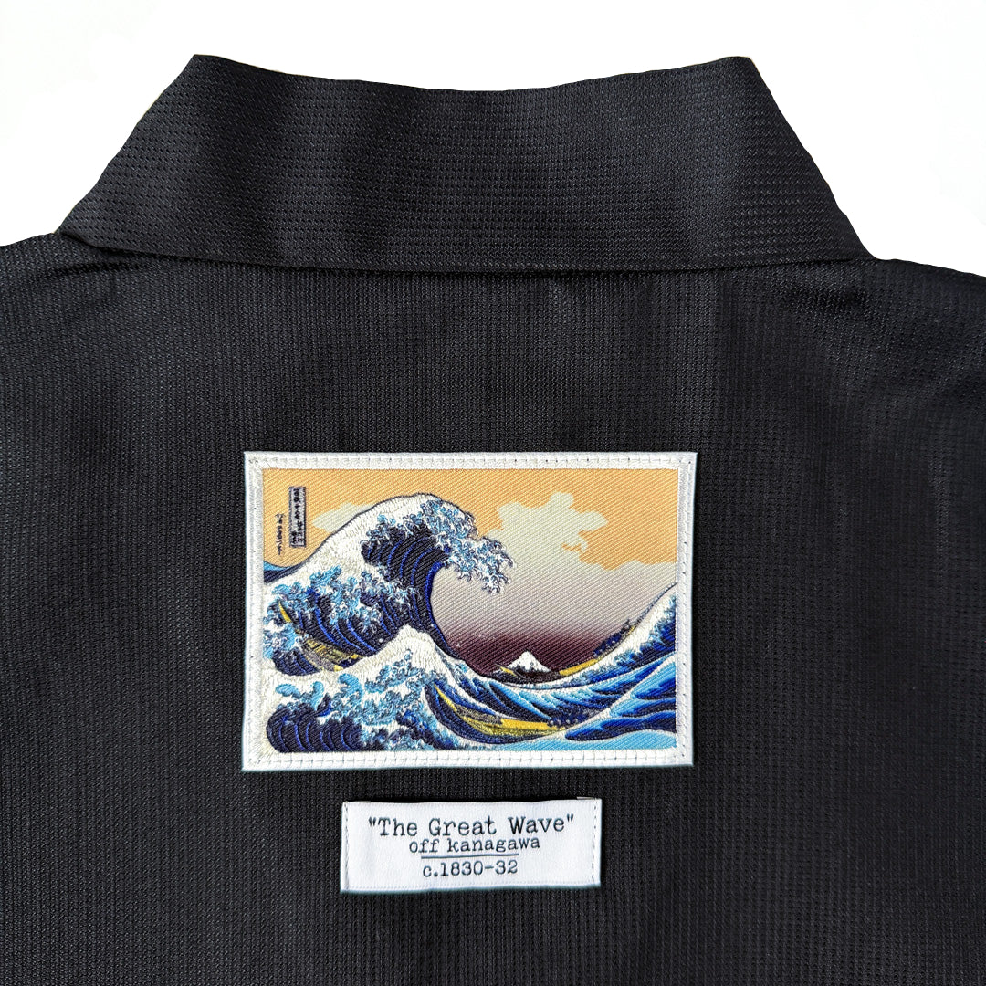 北斎刺繍ワッペン 作務衣 浪裏