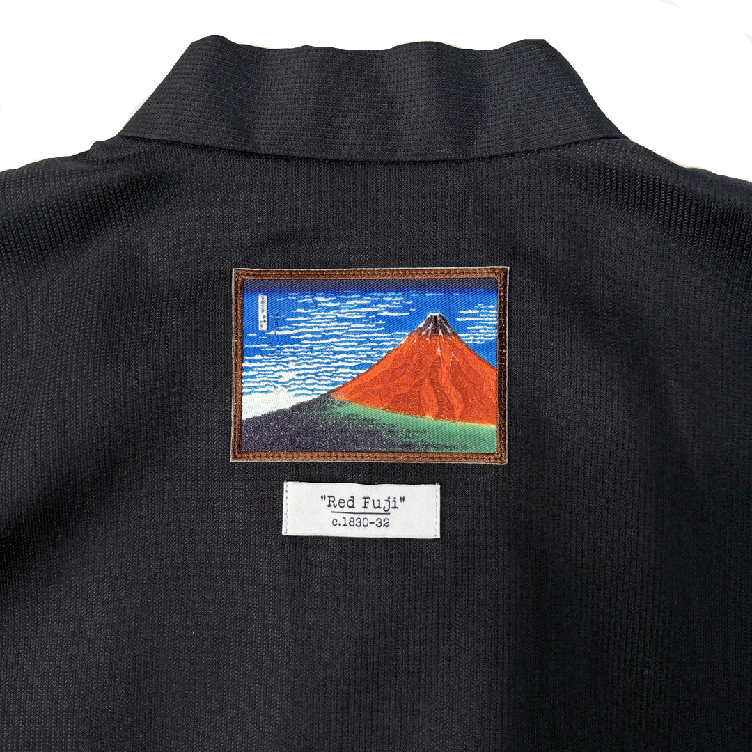 北斎刺繍ワッペン 作務衣 赤富士