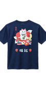 Tシャツ 招き猫　ネイビー
