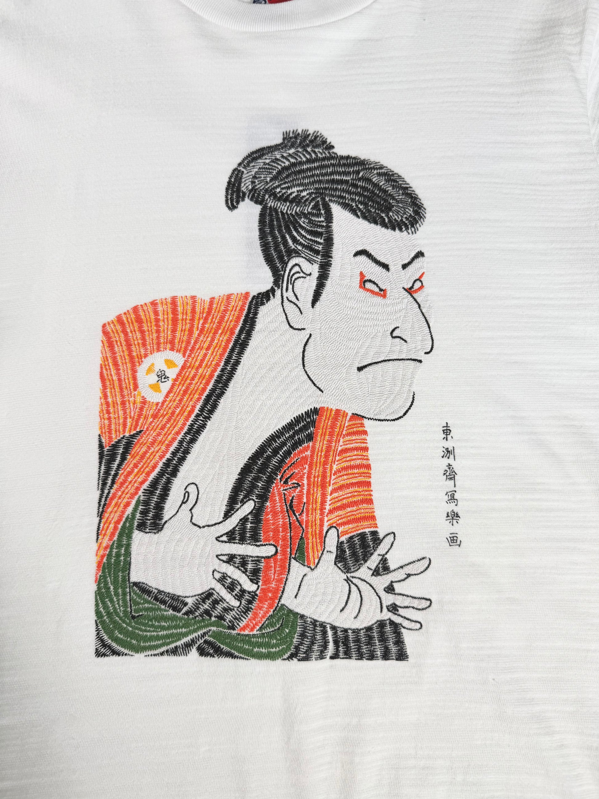 通油町Tシャツ 写楽左 白