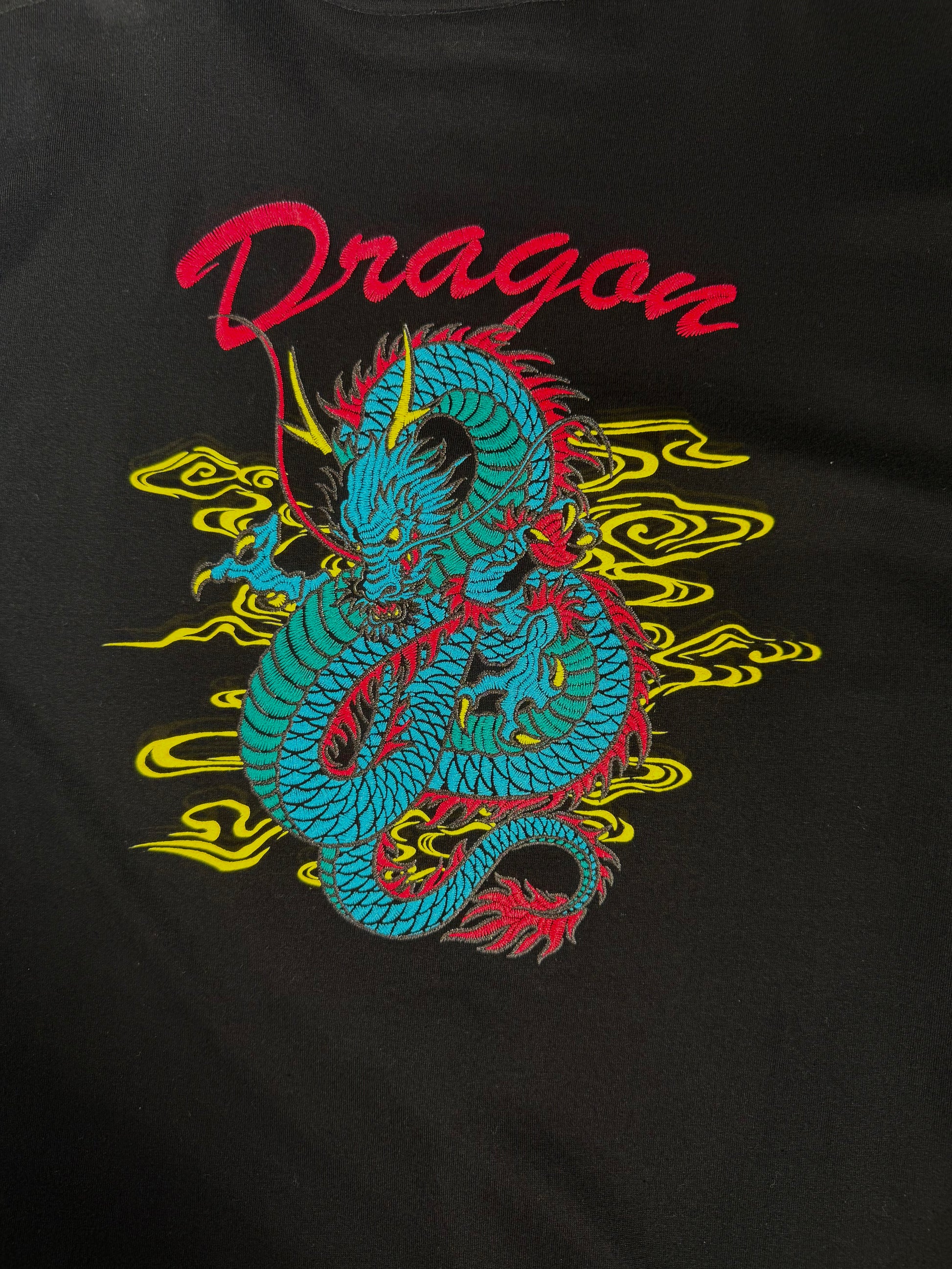 通油町Tシャツ ドラゴン 黒