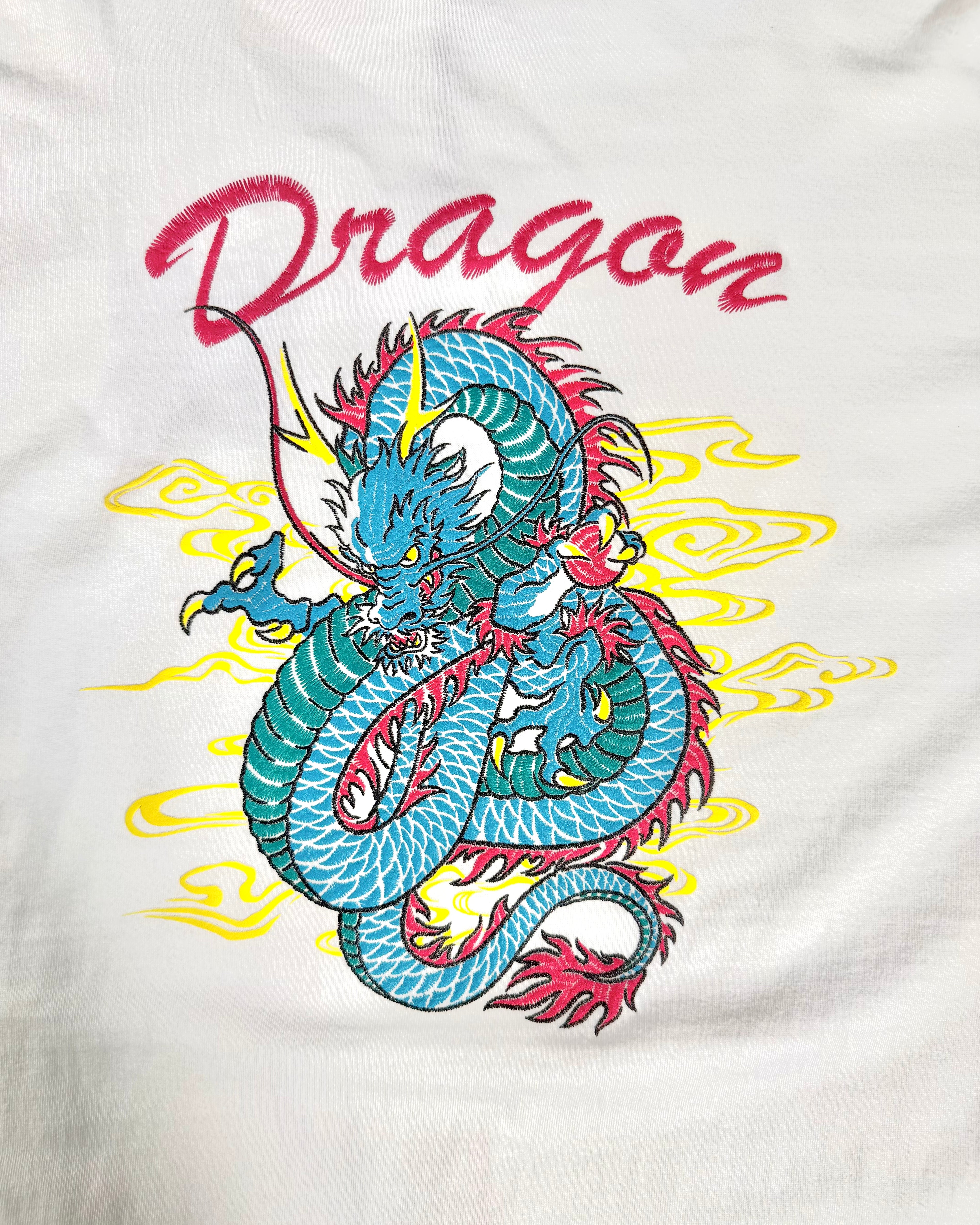 通油町Tシャツ ドラゴン 白