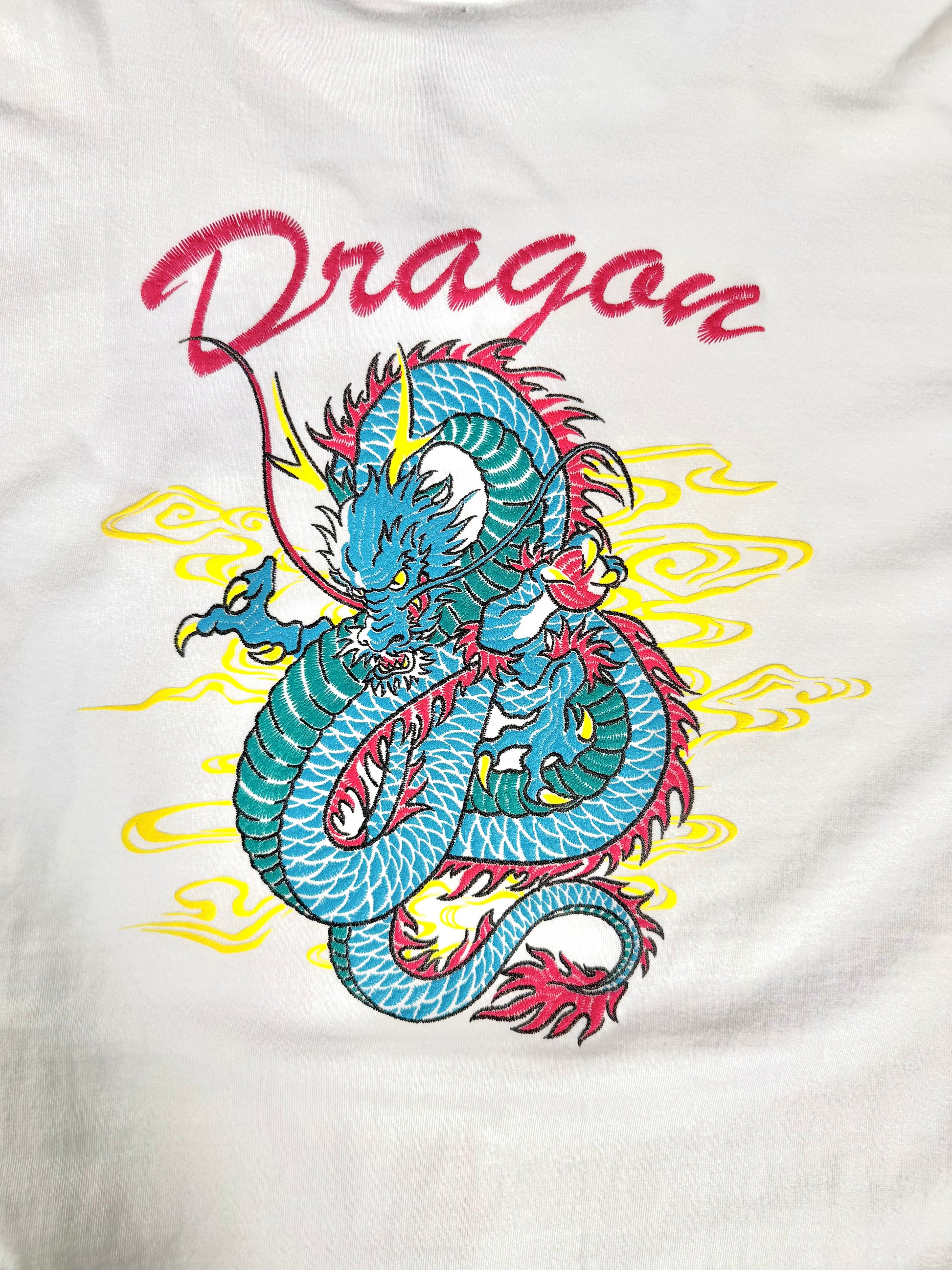 通油町Tシャツ ドラゴン 白