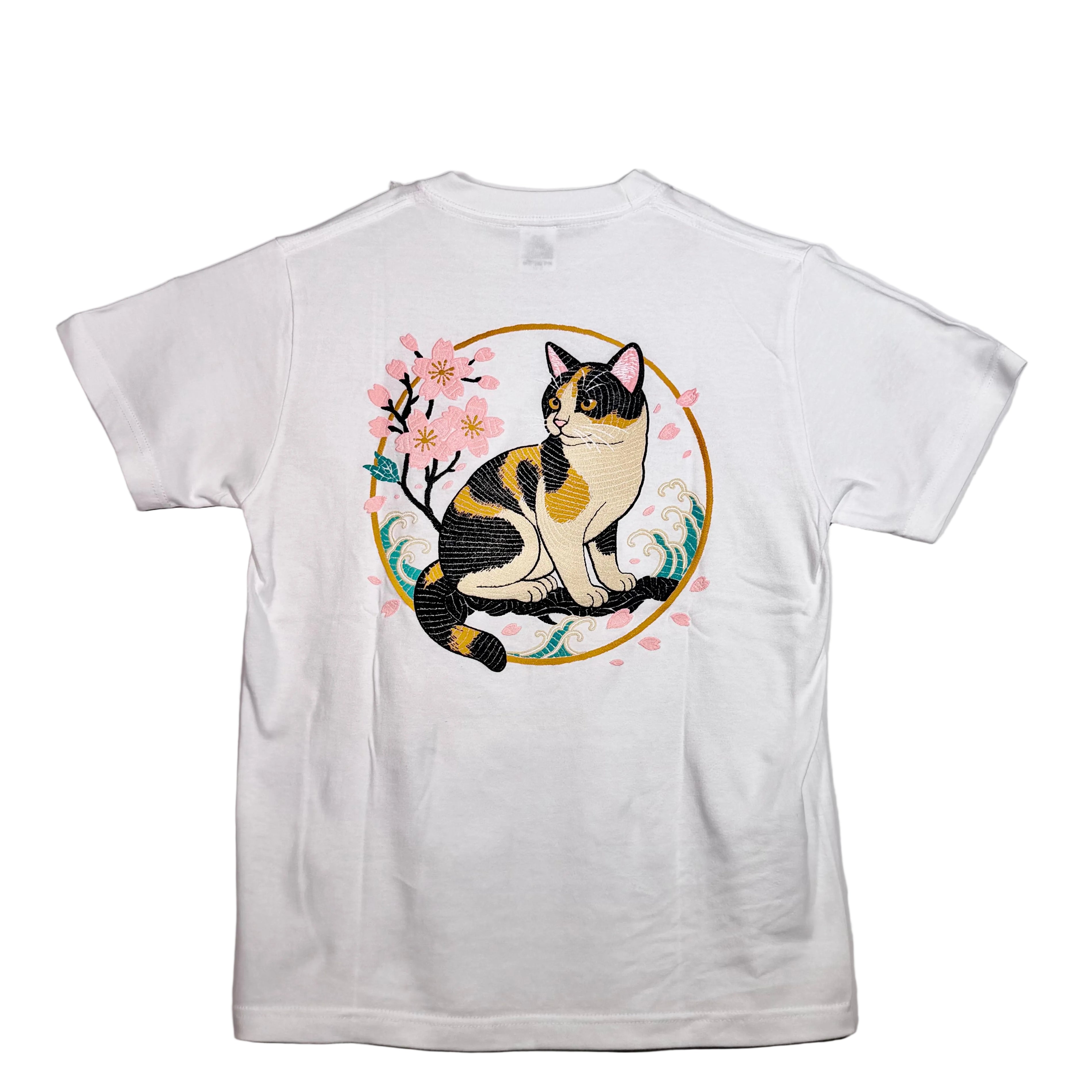 Tシャツ 三毛猫　ホワイト