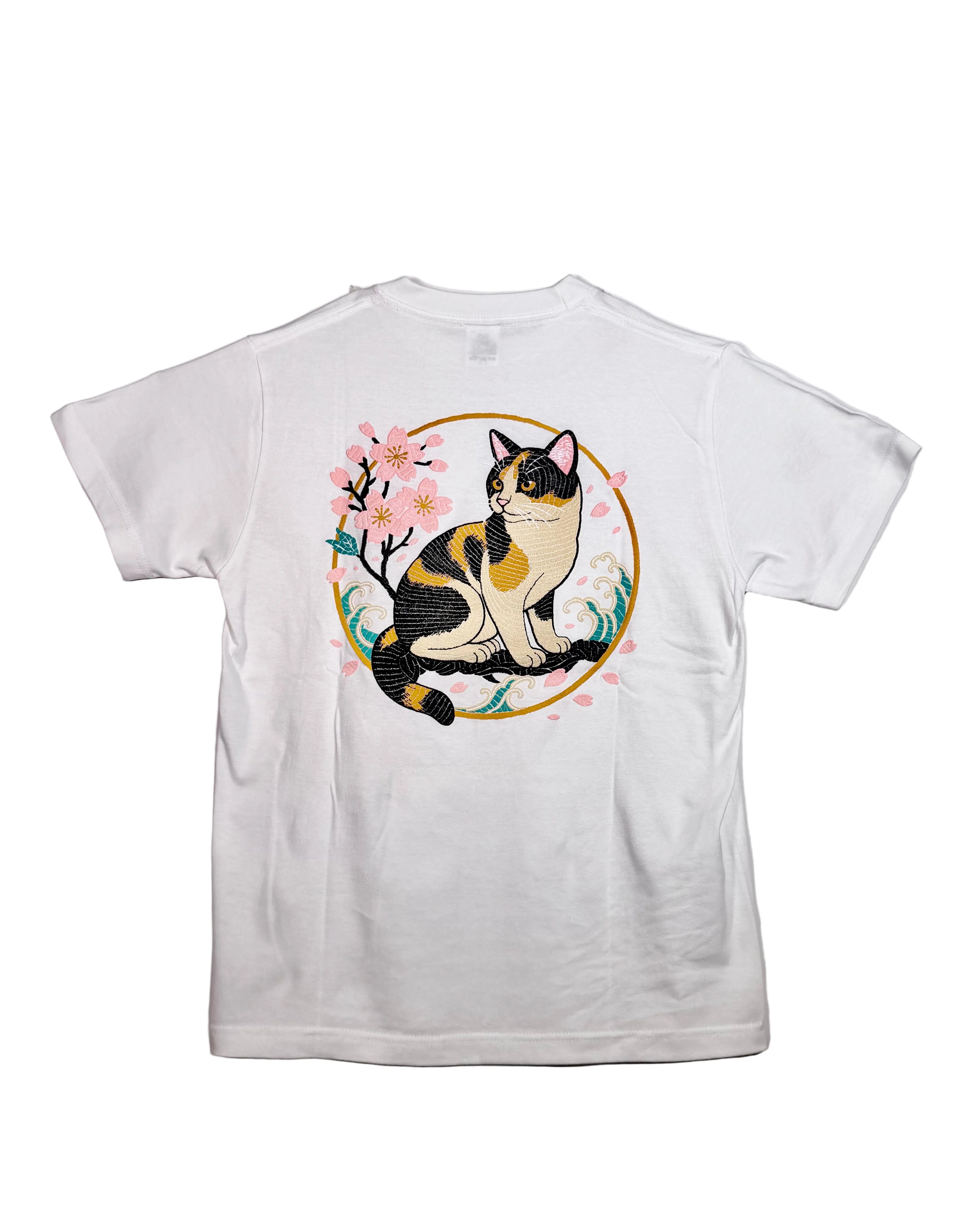 Tシャツ 三毛猫　ホワイト