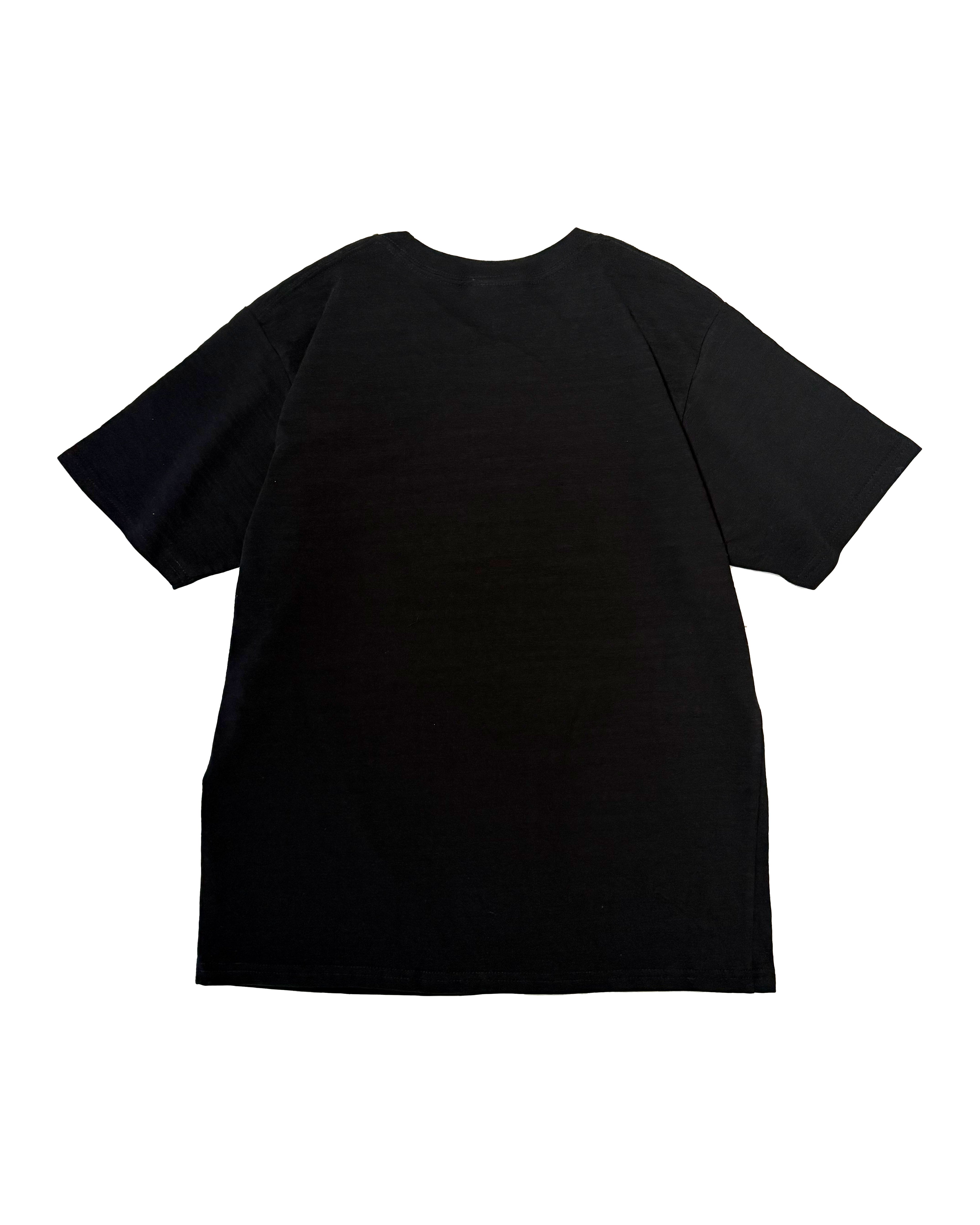 北斎Tシャツ　黒富士