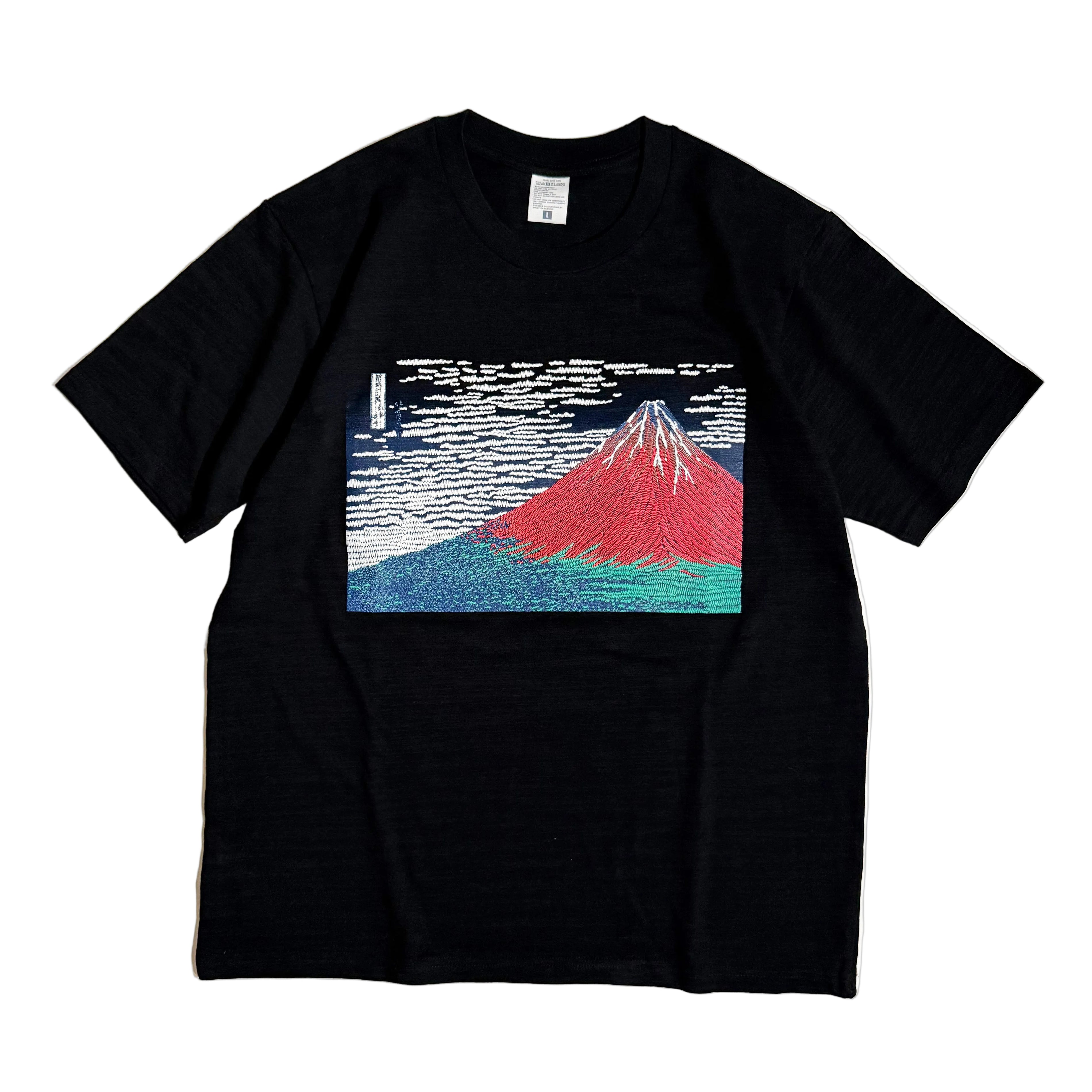 通油町Tシャツ 赤富士 黒