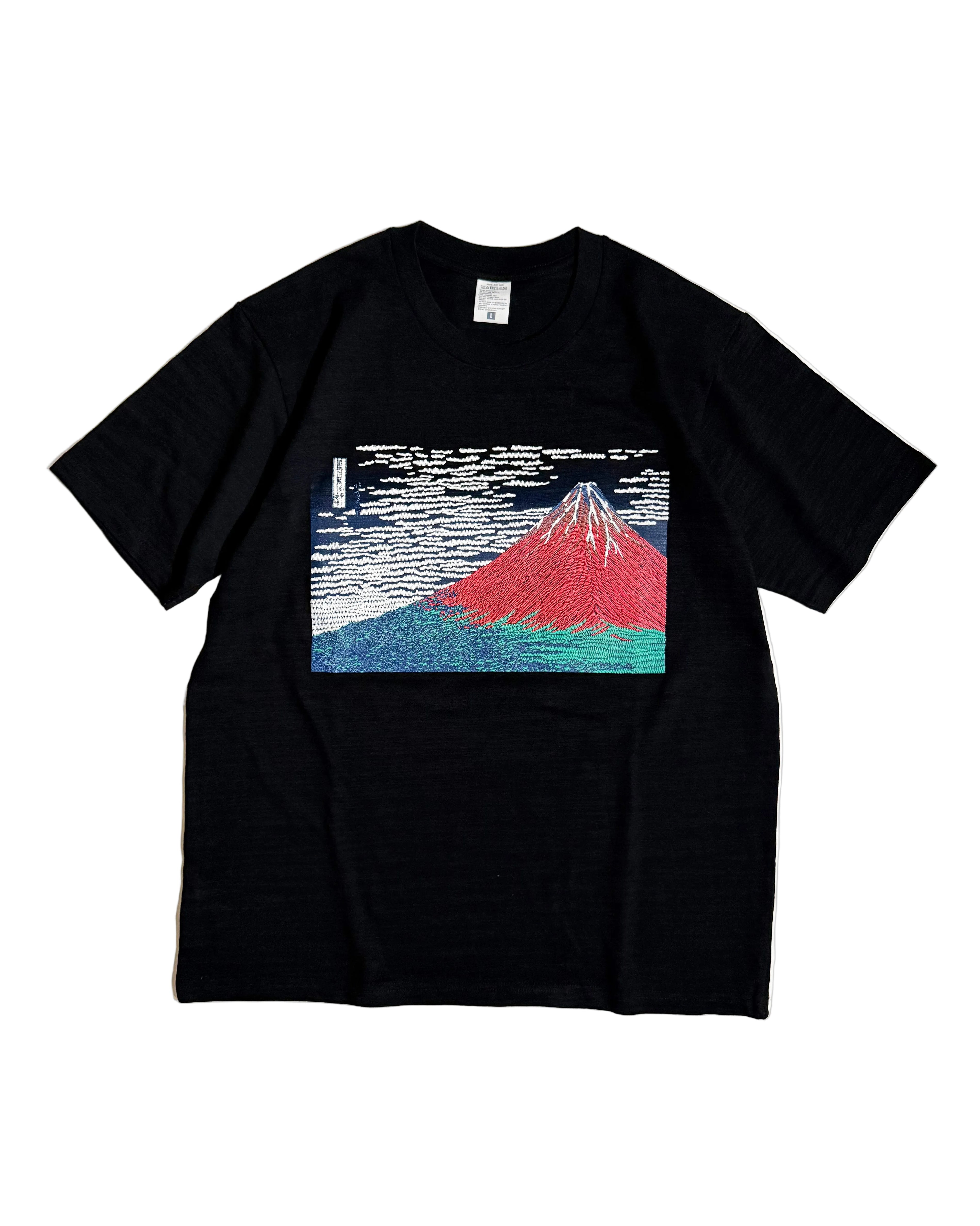 通油町Tシャツ 赤富士 黒
