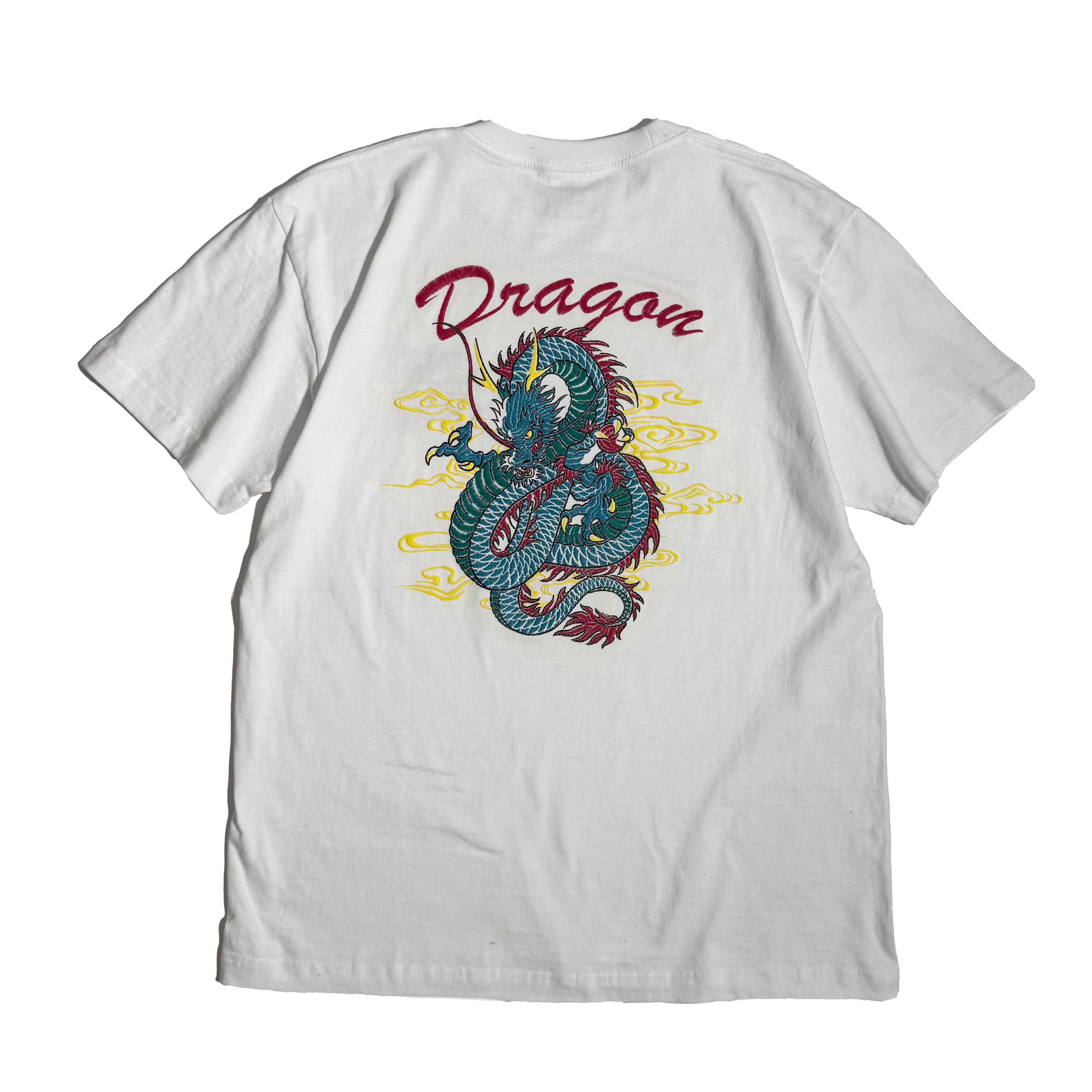 通油町Tシャツ ドラゴン 白