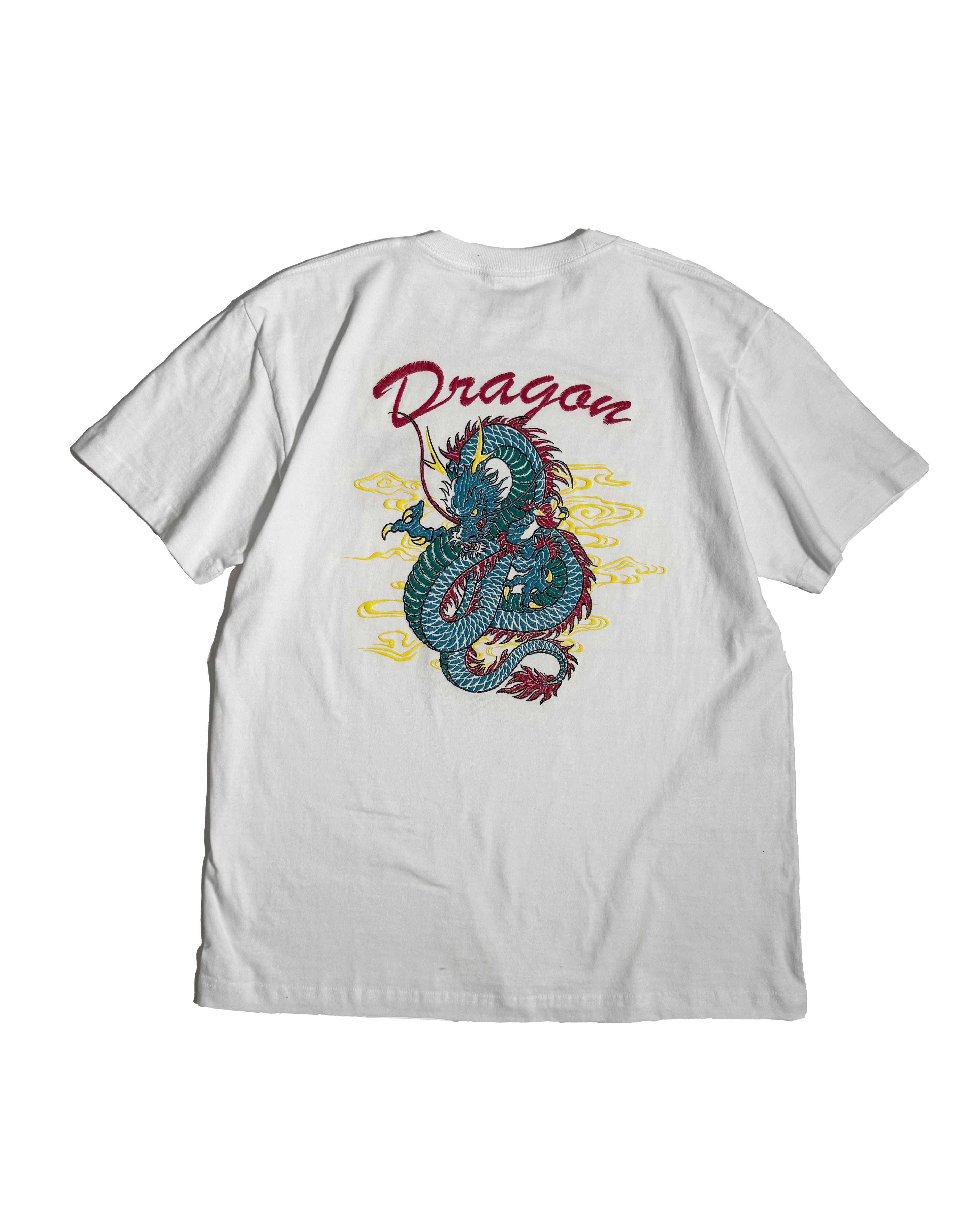通油町Tシャツ ドラゴン 白