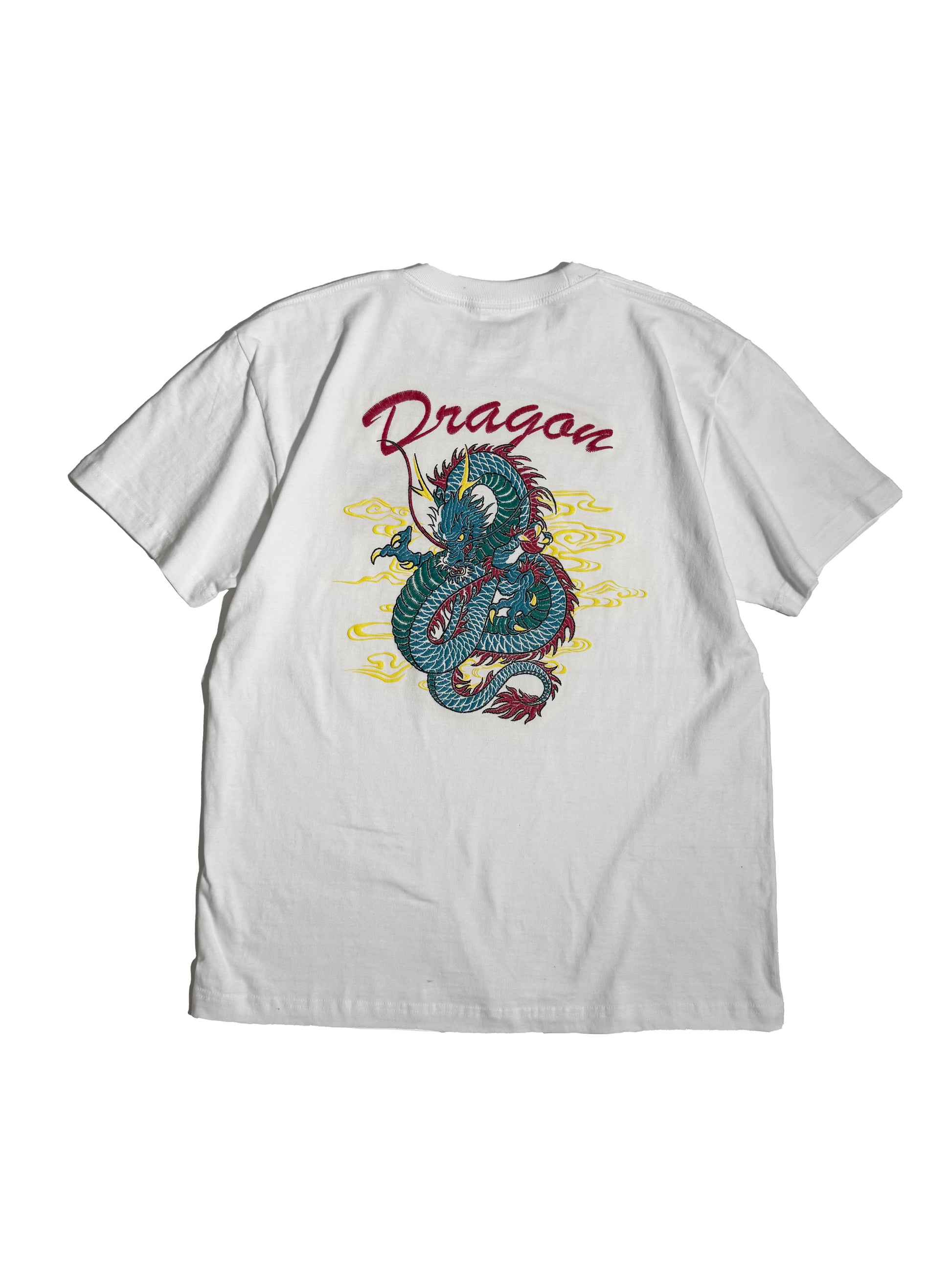 通油町Tシャツ ドラゴン 白