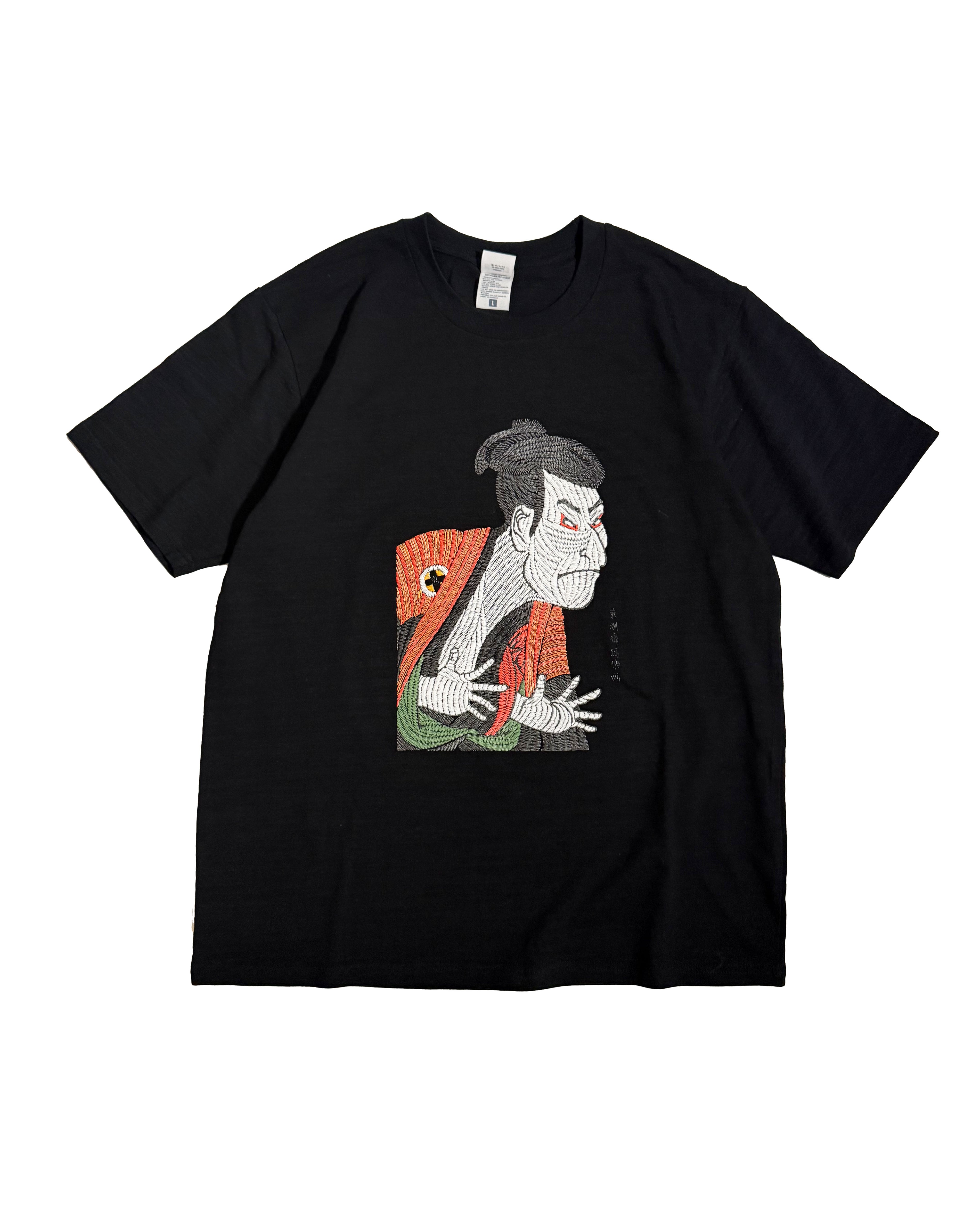 通油町Tシャツ 写楽左 黒