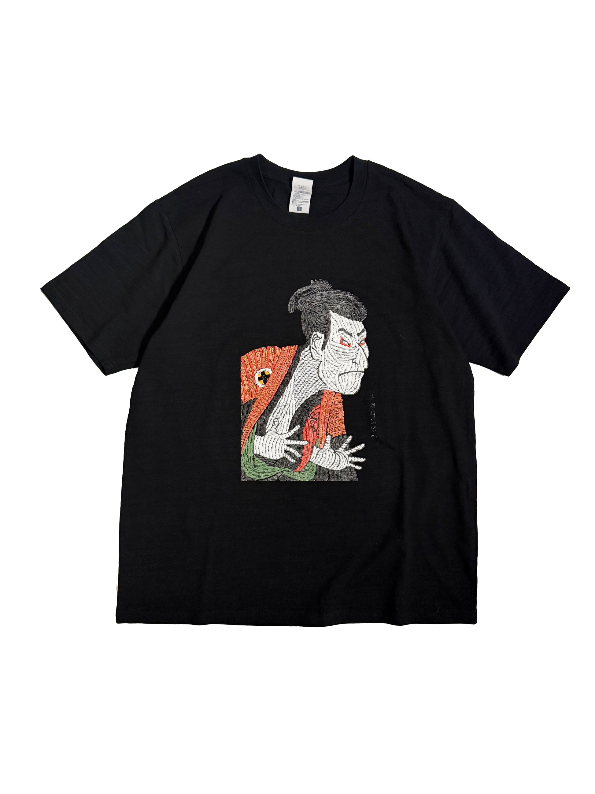通油町Tシャツ 写楽左 黒