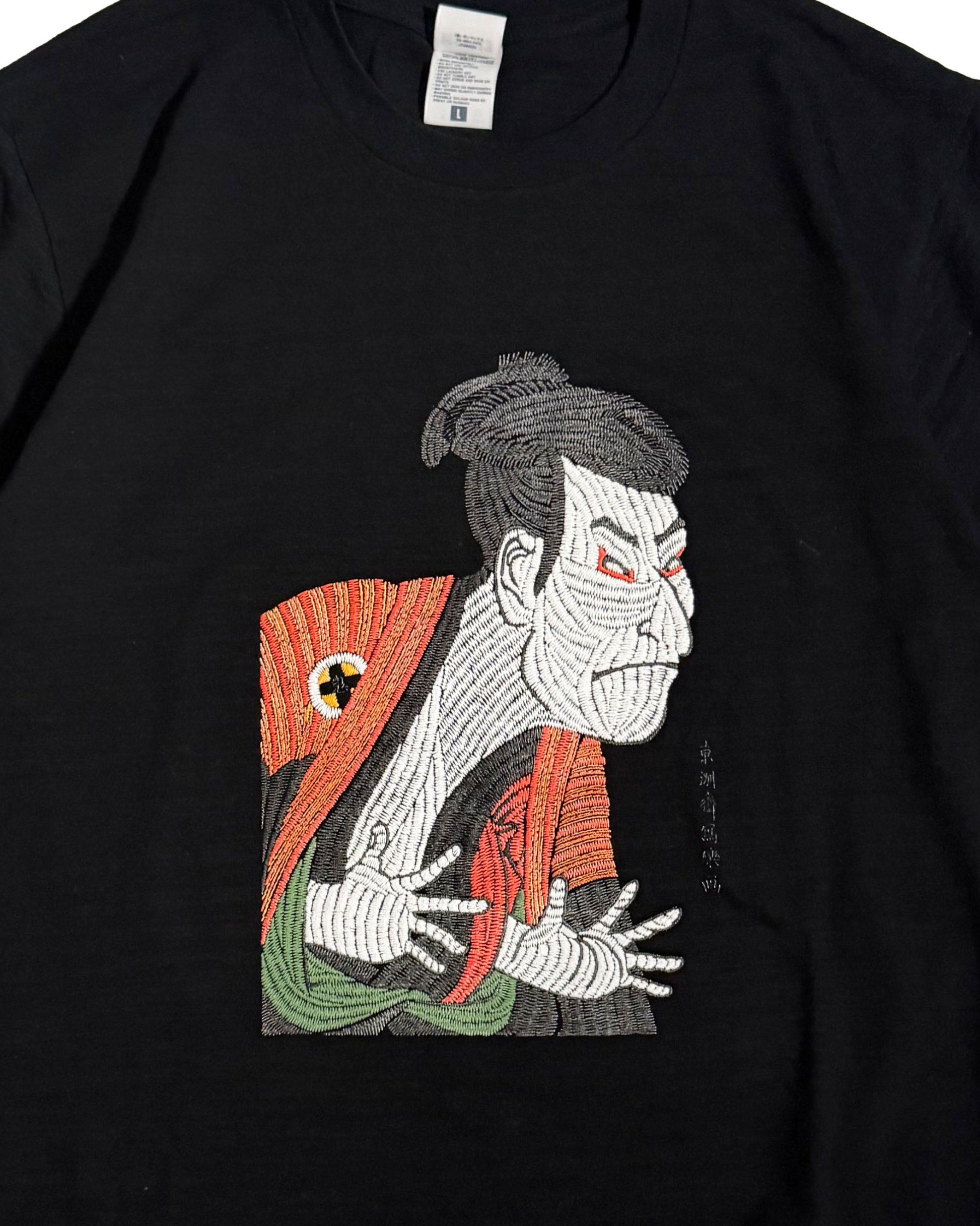 通油町Tシャツ 写楽左 黒