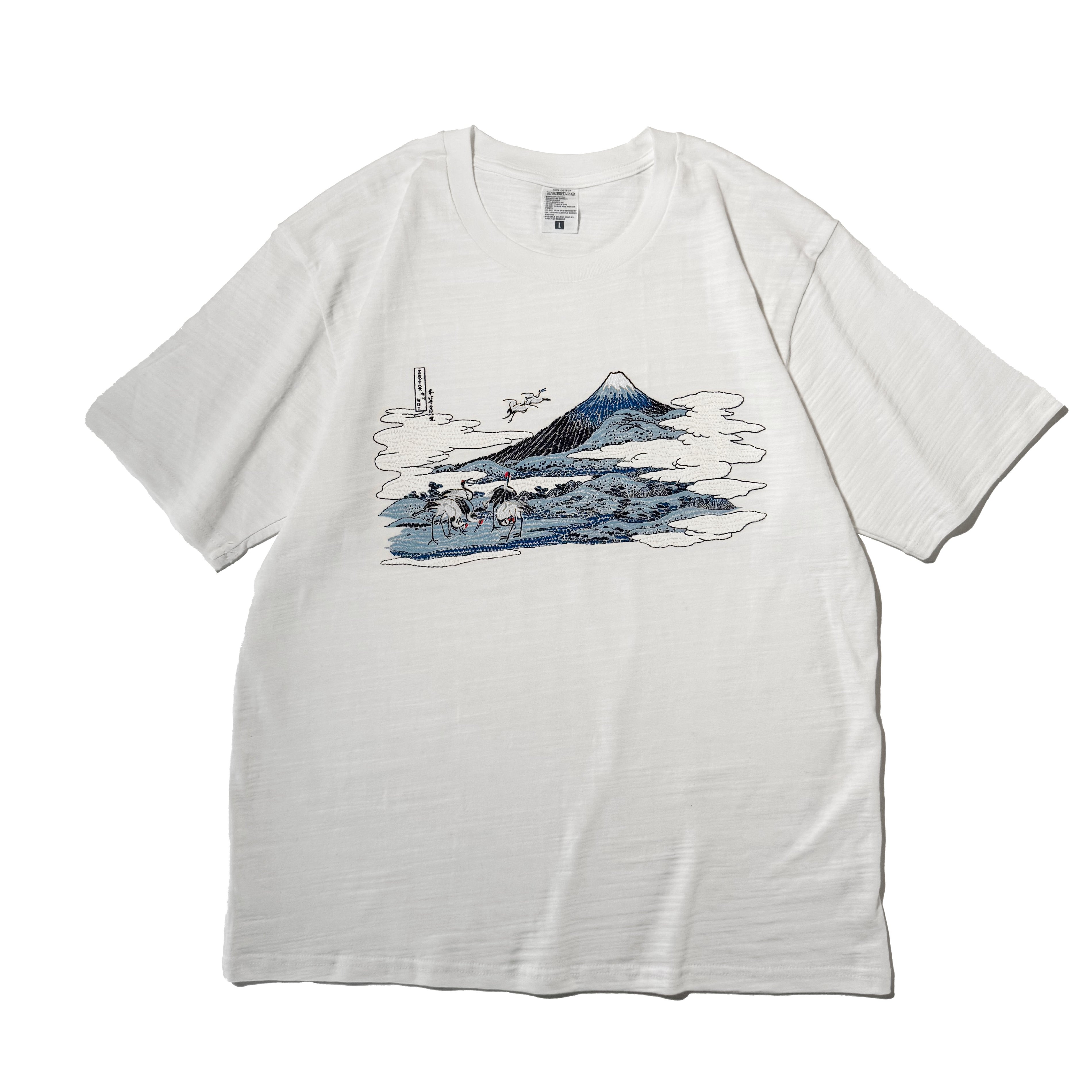 北斎Tシャツ 梅澤 白