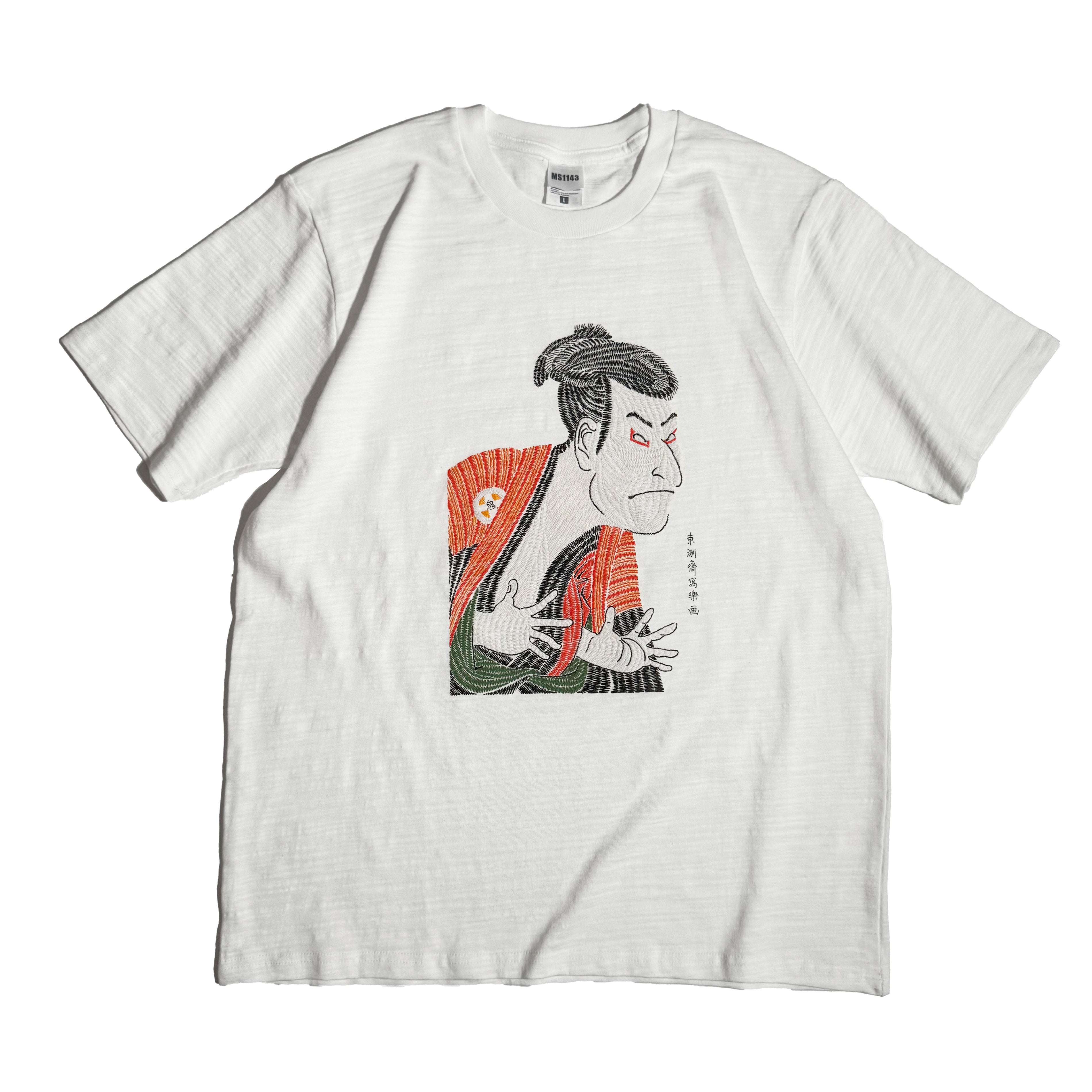 通油町Tシャツ 写楽左 白