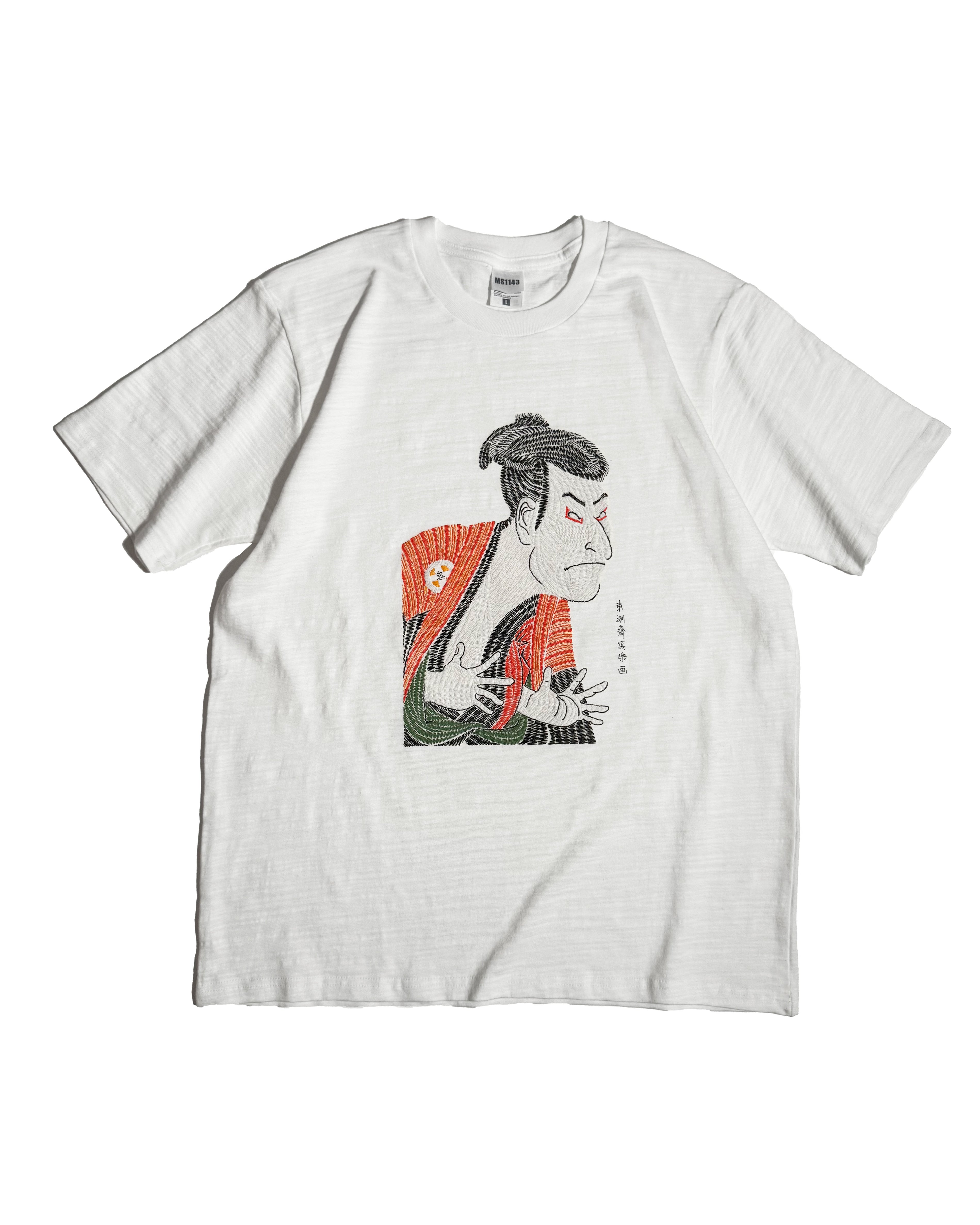 通油町Tシャツ 写楽左 白