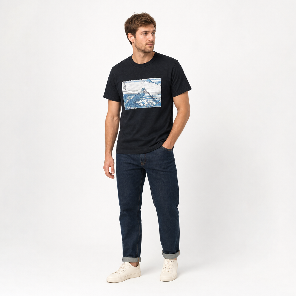 北斎Tシャツ 甲州石班澤