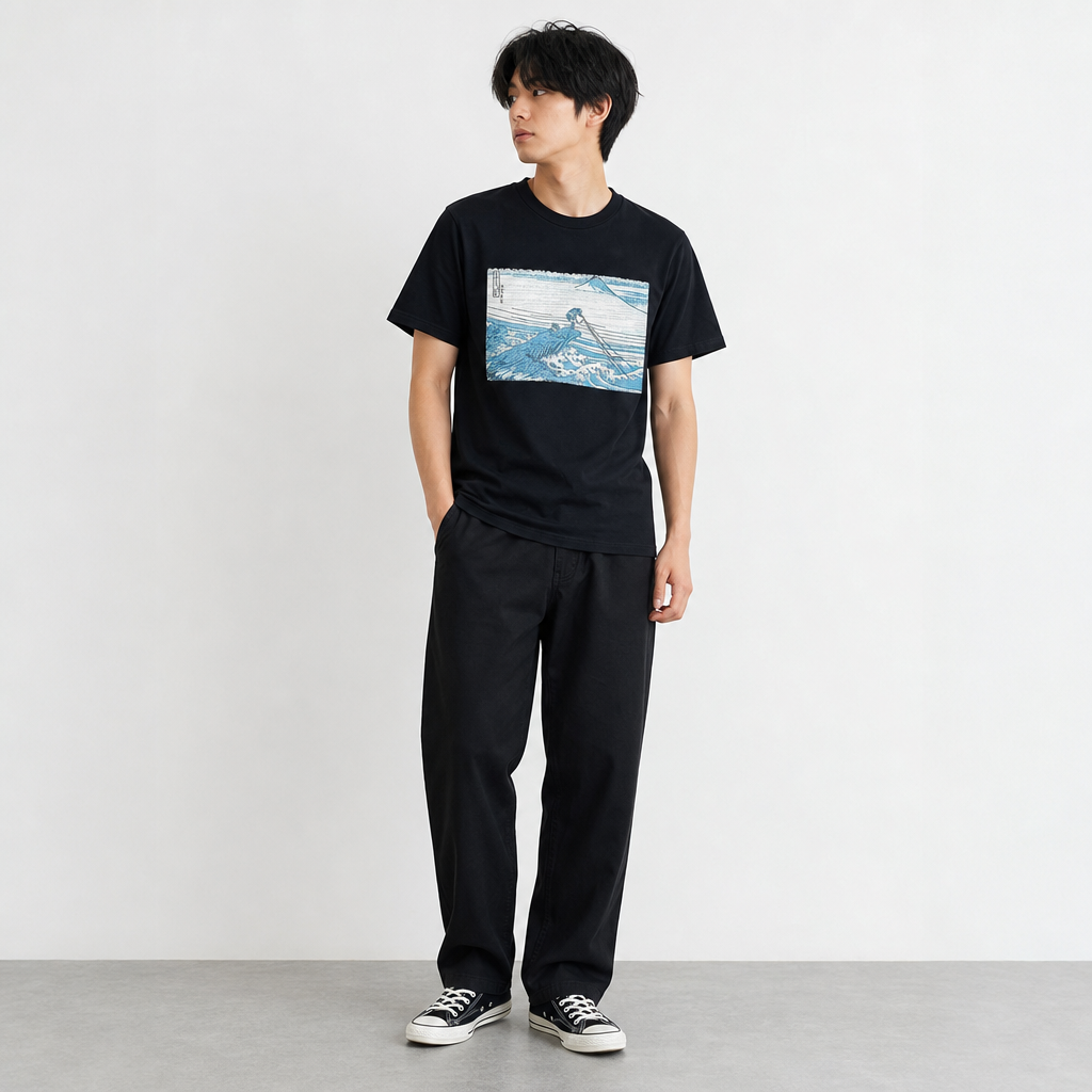 北斎Tシャツ 甲州石班澤