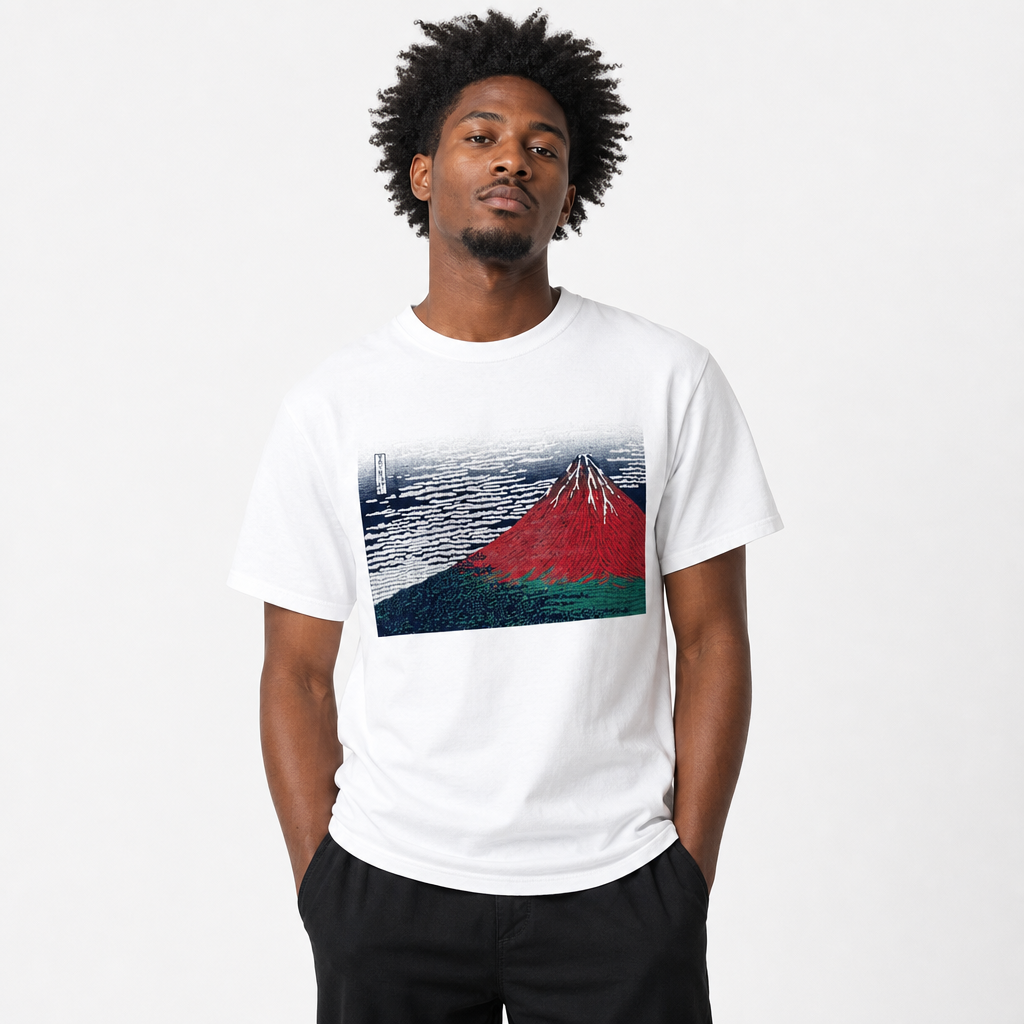 通油町Tシャツ 赤富士 白