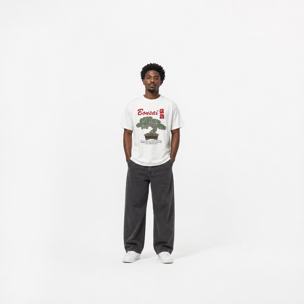 通油町Tシャツ 盆栽 白