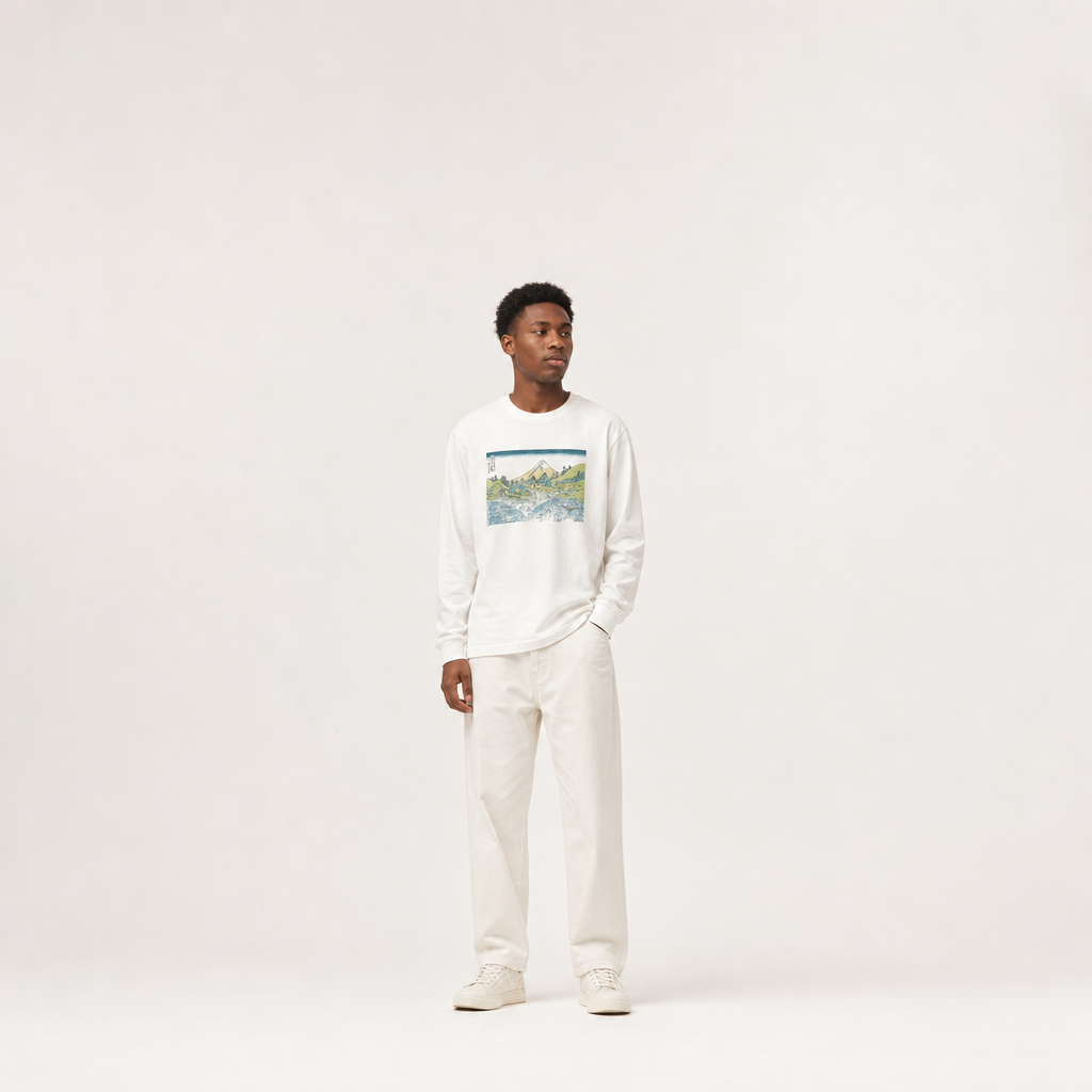 北斎ロングTシャツ 甲州三坂水面