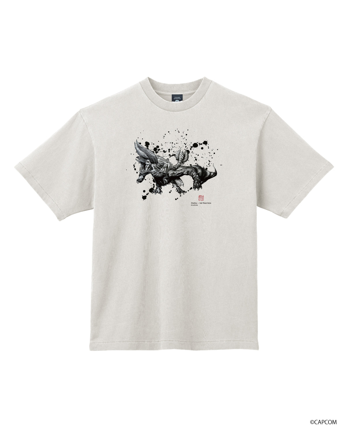 モンスターハンター　水墨画-ART　　　Tシャツ　ディアブロス（角竜）